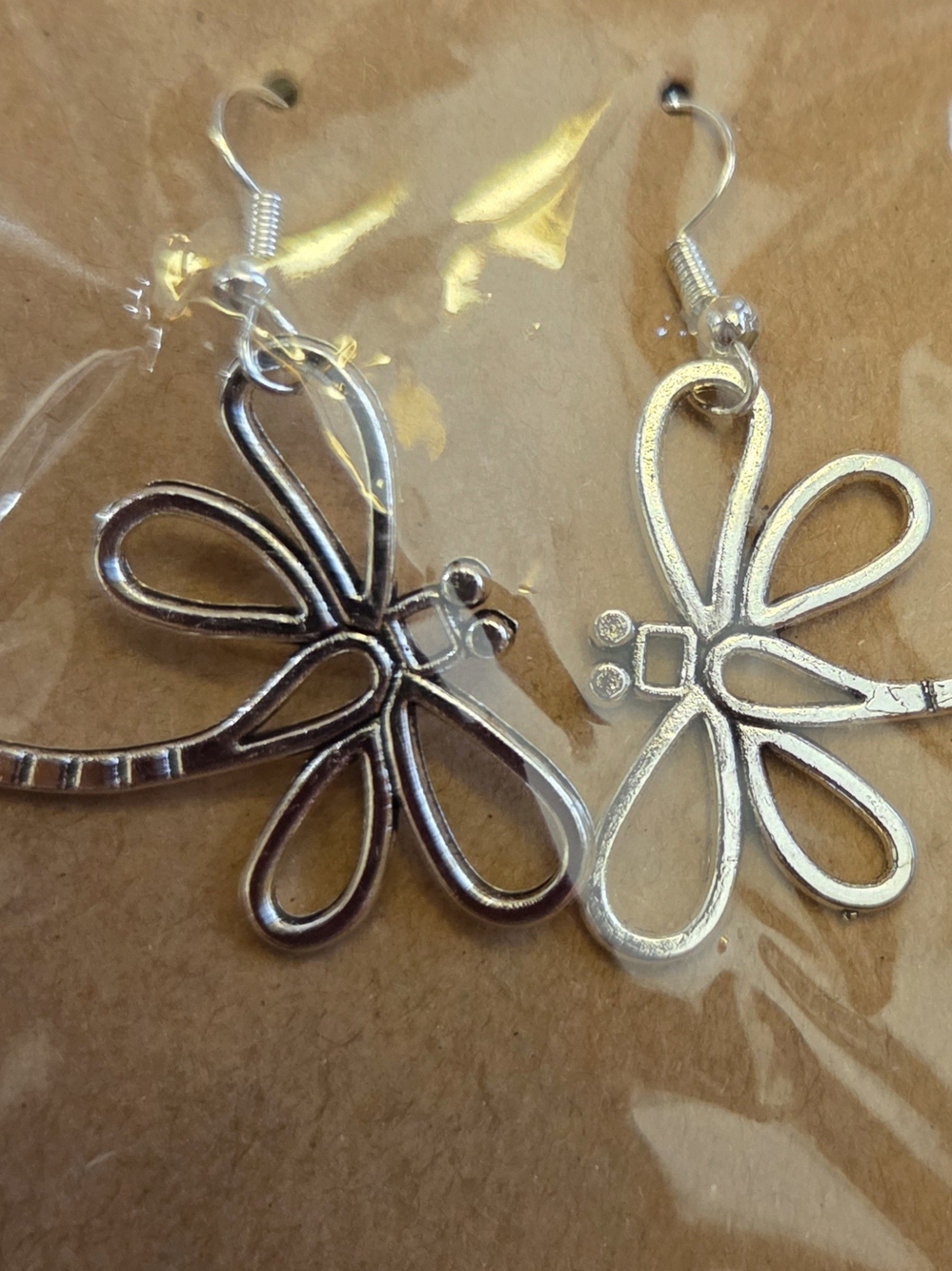 Silver Dragonfly Dangle Earrings
